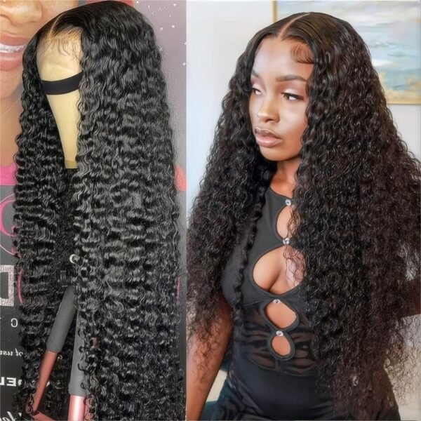 باروكة شعر بشري 5x5 HD Lace Closure، تموجات عميقة، 28 بوصة، 200% كثافة، غلق مع حواف دقيقة