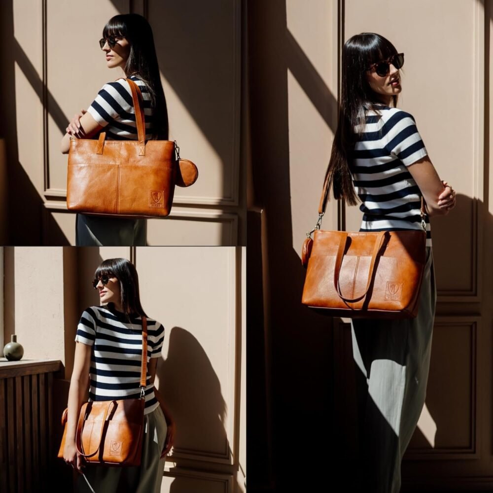 حقيبة يد جلدية فاخرة "برلينر باغز جوليا" - لون بني - الصورة 6