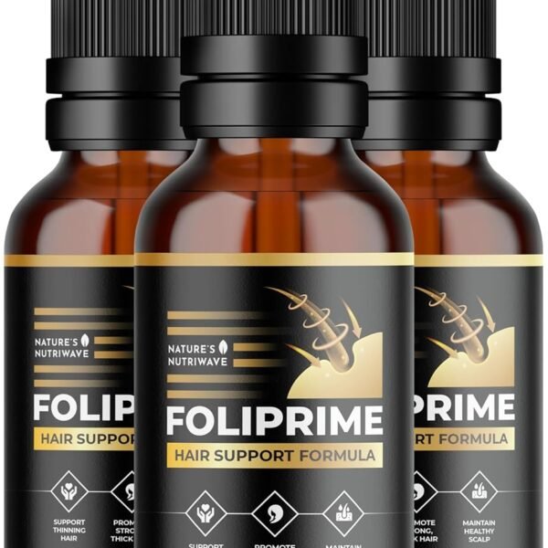 FoliPrime زيت نمو الشعر 100% طبيعي ونقي - يعزز نمو الشعر وفروة الرأس، تركيبة لتطهير بصيلات الشعر من أجل شعر أكثر كثافة وطولًا | يحتوي على البيوتين والكيراتين - 2 أونصة، 3 شهور