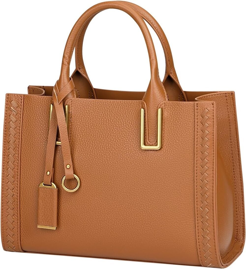 ⁦حقيبة "أوفر إيرث" ساتشيل جلد حقيقي للنساء، حقيبة يد وشماغ كتف⁩ - الصورة ⁦2⁩