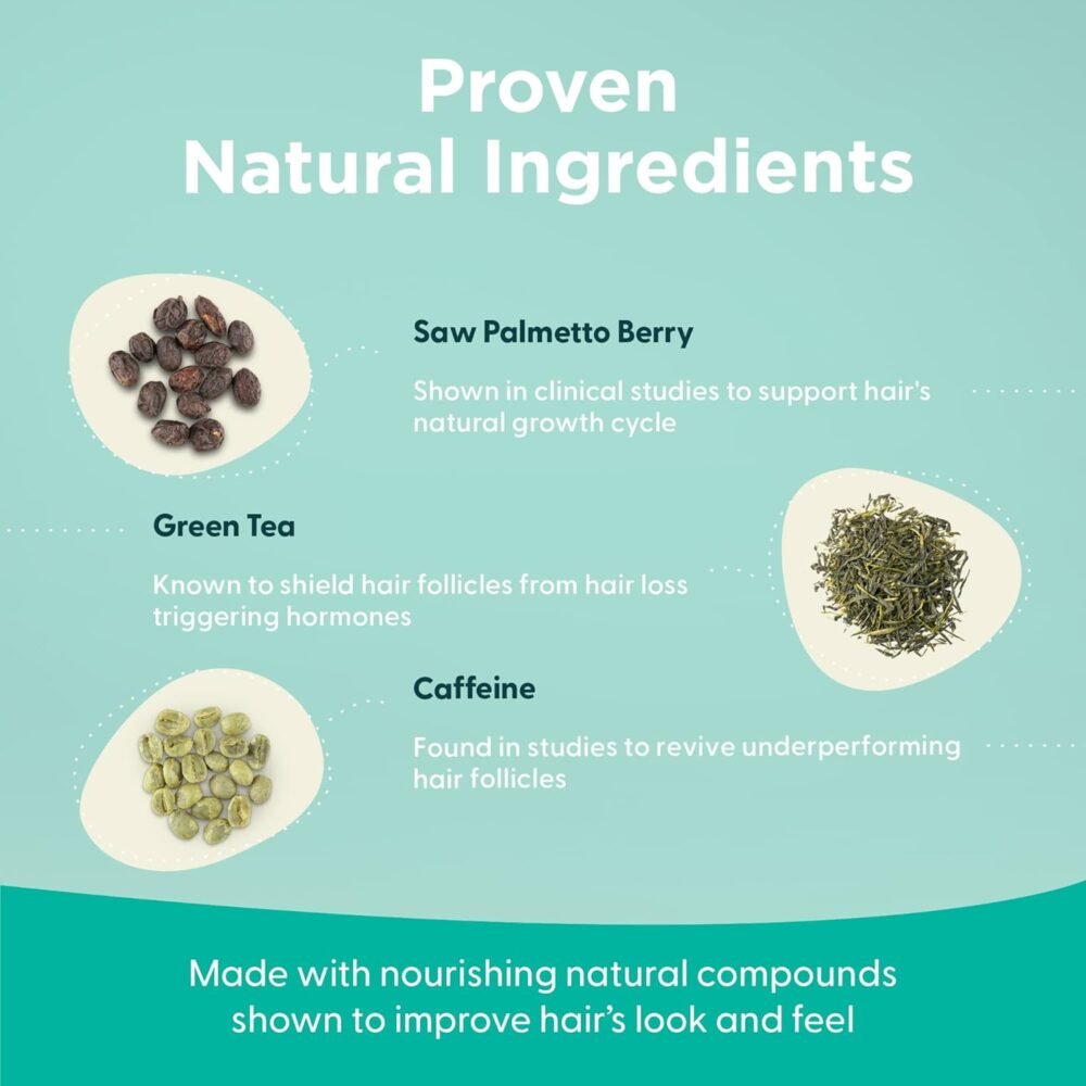 مجموعة شامبو وبلسم لعلاج تساقط الشعر بتركيبات 100% نباتية - علاج لمحاربة DHT للشعر الرقيق من تطوير أطباء الجلد - شعر أكثر صحة وكثافة وامتلاء - إمداد لمدة شهر - الصورة 3