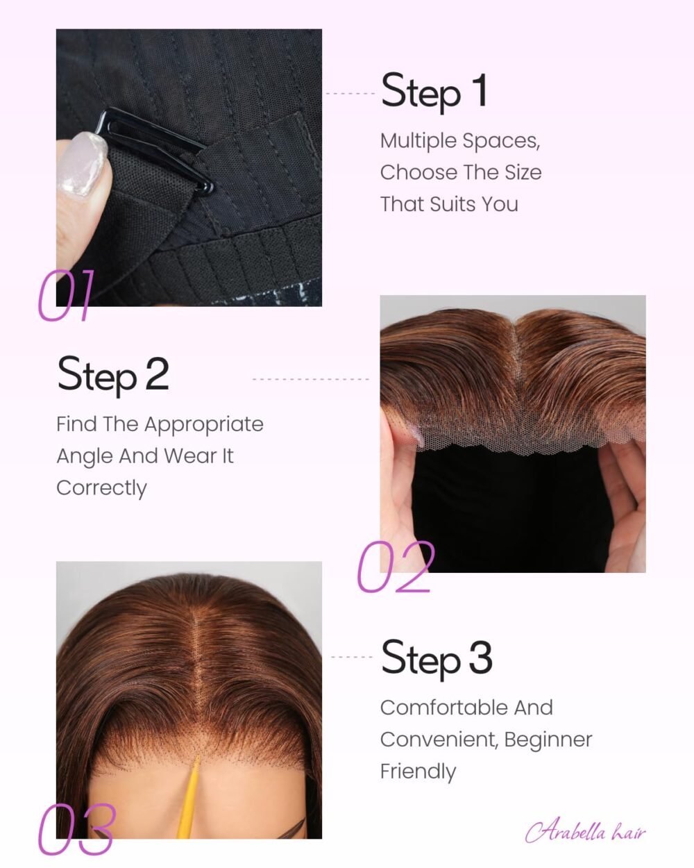 باروكة شعر طبيعي Arabella 5x6 جاهزة للاستخدام - 280% كثافة مع دانتيل HD 12A بني فاتح 18 بوصة - الصورة 6