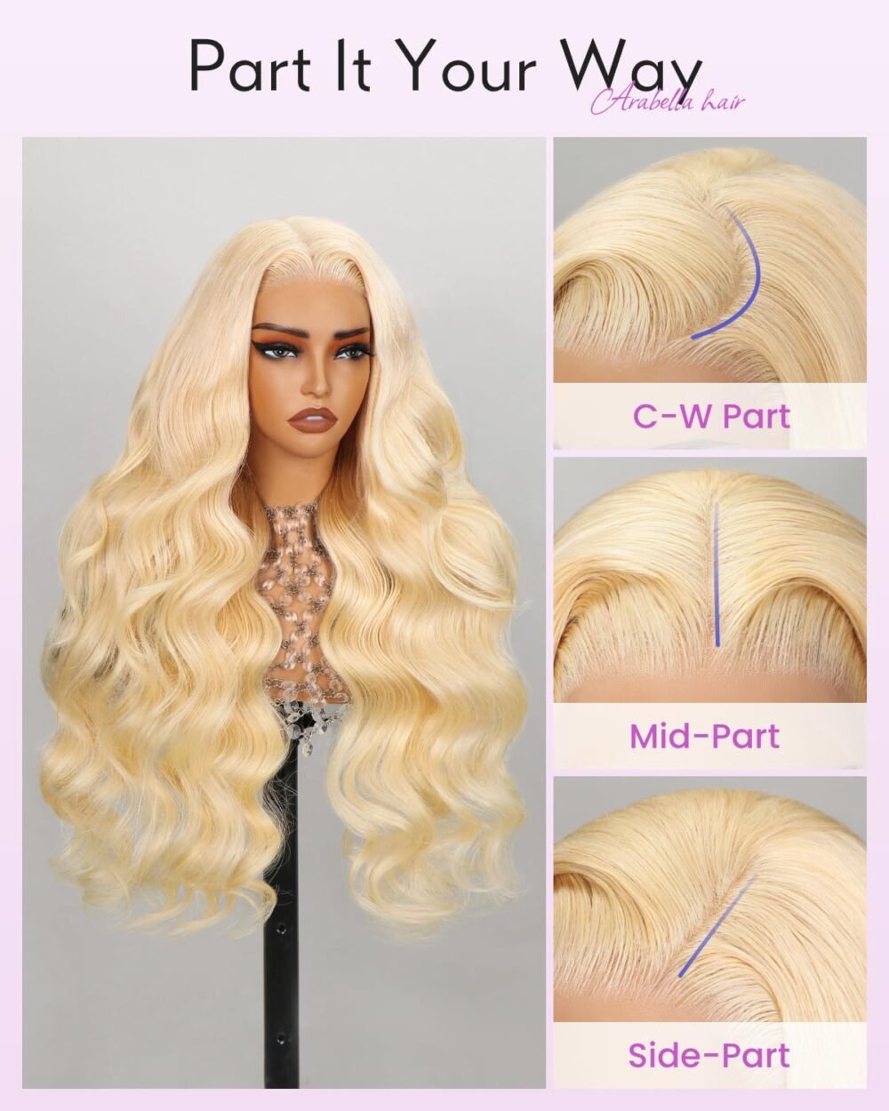 باروكة 5x6 لايس فرونت بشعر بشري 613، بدون غراء، كثافة 240%، تم تمشيطها مسبقًا، تم قصها مسبقًا، 24 إنش، تموجات جسم، باروكة لايس فرونت بشعر بشري 613 - الصورة 5