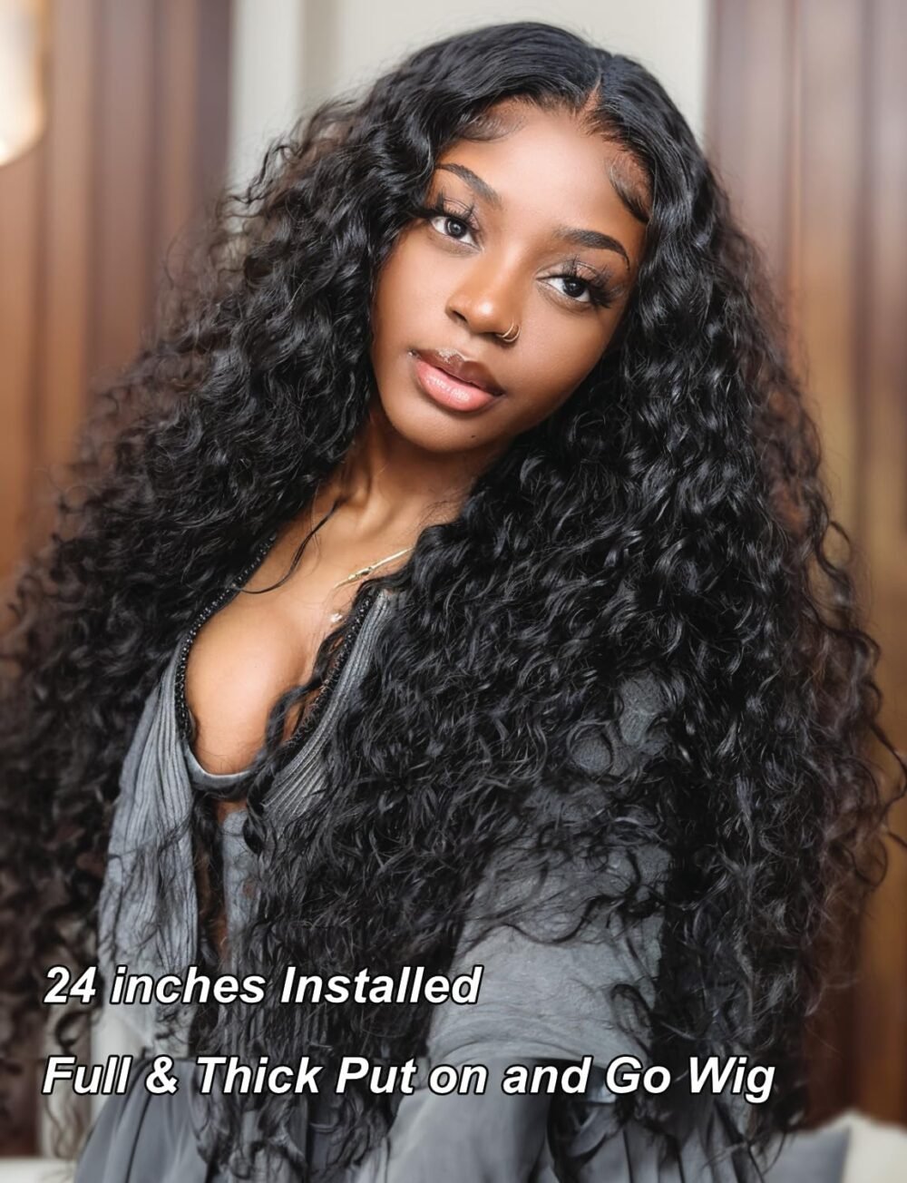 ⁦باروكة شعر بشري 5x5 غطاء أمامي HD، 20 بوصة، تموجات مائية عميقة، كثافة 180%، بدون غراء، مع عقد مبيضة مسبقًا، تتناسب مع جميع درجات البشرة⁩ - الصورة ⁦6⁩