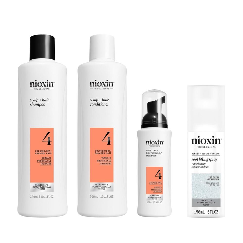 Nioxin بخاخ تكثيف الشعر، للشعر الطبيعي مع تساقط خفيف، الحجم الكامل (3 أشهر من الإمدادات)