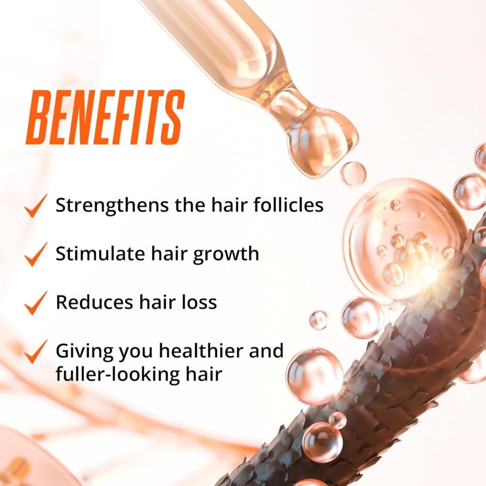 سيروم نمو الشعر أبيرا لتساقط الشعر، علاج طبيعي لإعادة نمو الشعر واللحية مع البيوتين وزيت الخروع - 2 عبوة (1 أونصة سائلة لكل عبوة) - الصورة 3