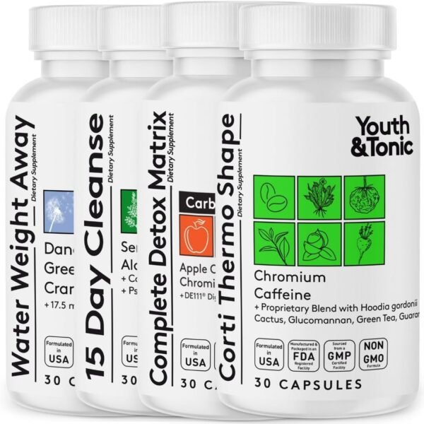 يوث و تونك كورتيثيرمو شايب ديتوكس لتنظيف الجسم وإدارة الوزن - 120 كبسولة