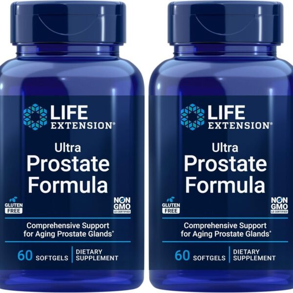 لايف إكستنشن فورمولا البروستاتا الفائقة | يحتوي على الساو بالميتو للرجال، البيجيوم، جذور القراص، والليكوبين | 11 مكونًا لدعم صحة البروستاتا | خالي من الغلوتين وغير معدل وراثيًا | 60 كبسولة لينة (عبوة من 2)