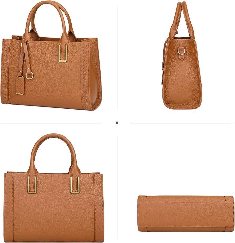 ⁦حقيبة "أوفر إيرث" ساتشيل جلد حقيقي للنساء، حقيبة يد وشماغ كتف⁩ - الصورة ⁦5⁩