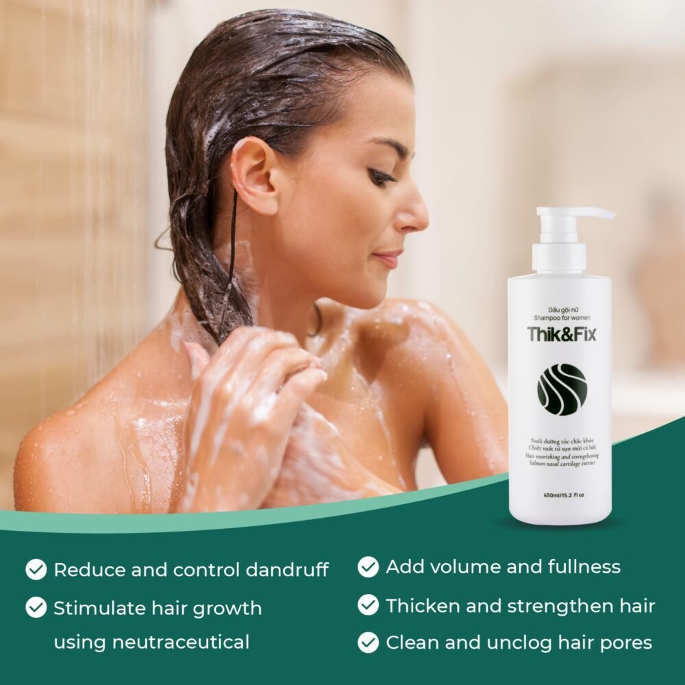 شامبو Thik&Fix لتكثيف الشعر ونموه للنساء - يعيد دورة النمو ويعالج تساقط الشعر بفعالية - 15.2 أونصة - الصورة 3