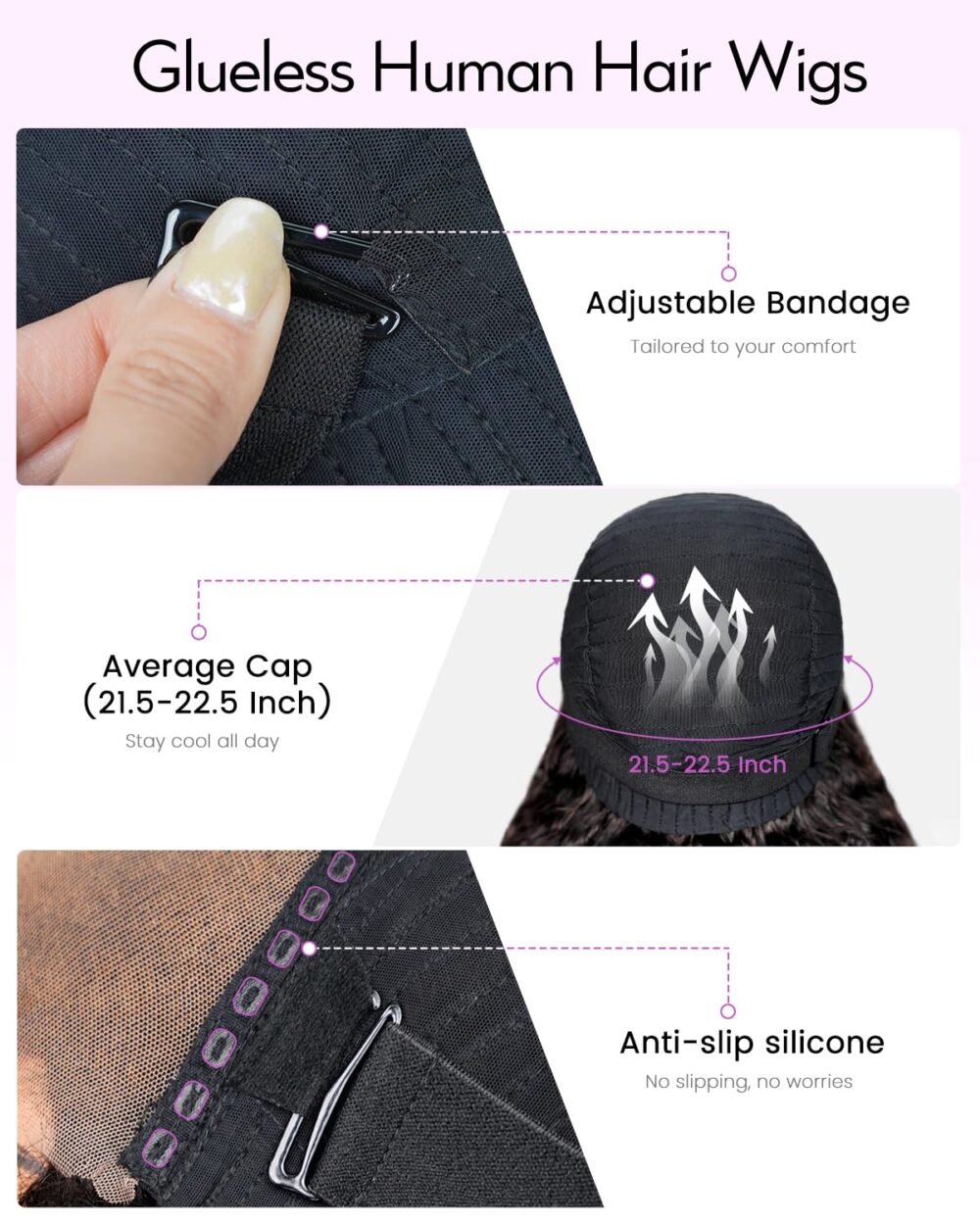 ⁦باروكة شعر بشري "وير آند جو" 5x6، 20 بوصة، تموجات عميقة، كثافة 210%، شعر بشري 100%، رباط أمامي، مشذبة مسبقًا، بدون غراء⁩ - الصورة ⁦5⁩