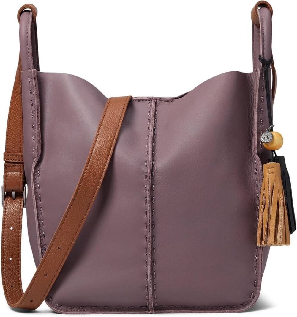 حقيبة "ذا ساك" "لوس فيليز" كروس بودي جلدية كبيرة بدون بطانة مع حزام كتف قابل للتعديل - الصورة 6