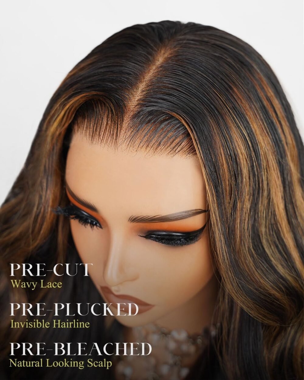 شعر مستعار 5x6 جاهز للاستخدام بدون لاصق – شعر بشري 1B/30 هايلايت، كثافة 210% مع دانتيل جاهز، تجعيد الجسم 24 إنش – شعر مستعار بشري للنساء - الصورة 4