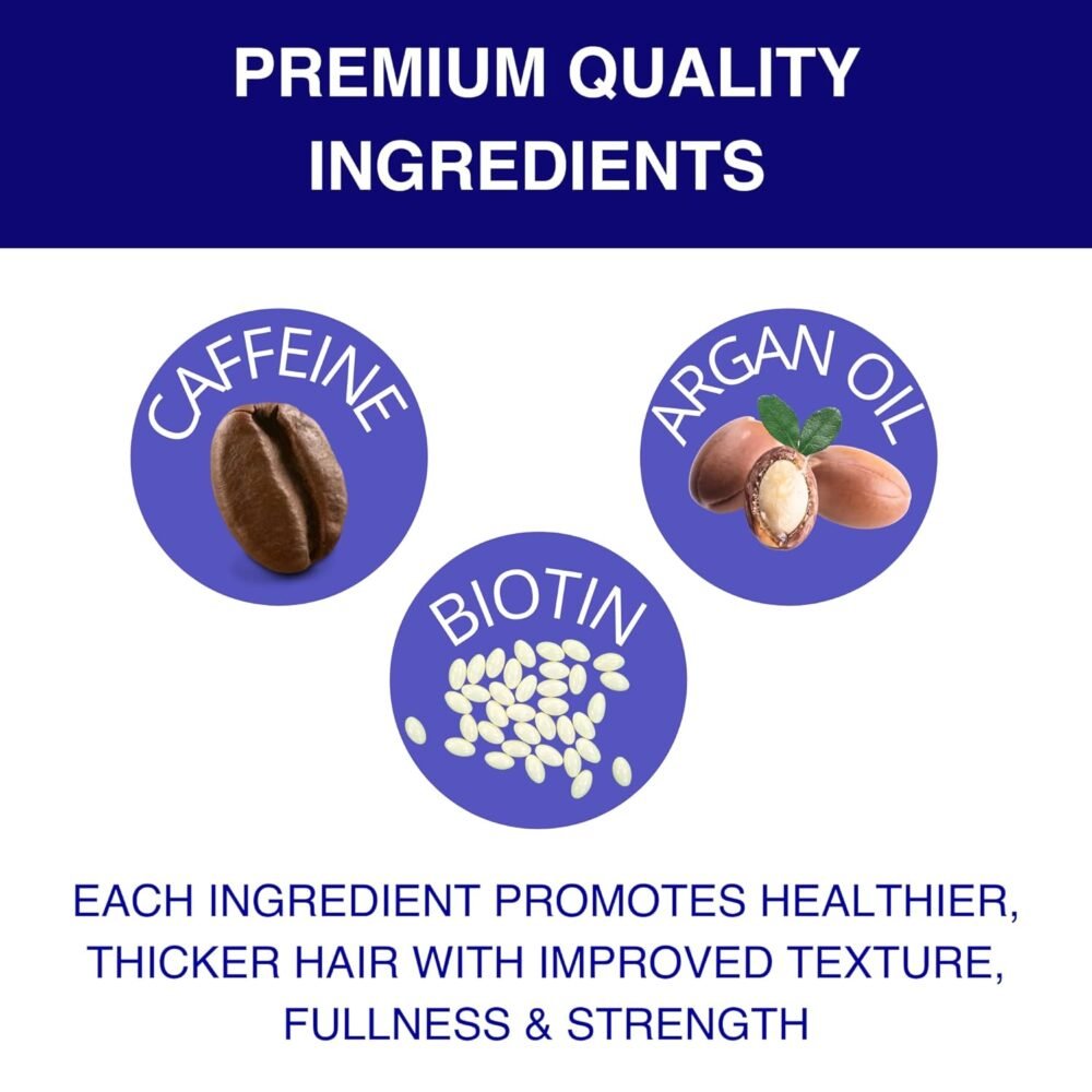 شامبو وبلسم البيوتين - شامبو نمو الشعر ومكافحة تساقط الشعر للرجال والنساء، علاج تجديد الشعر وزيادة الكثافة، يحتوي على زيت الأركان ومكونات مانعة للـ DHT، صيغة طبية، 10 أونصة - الصورة 4