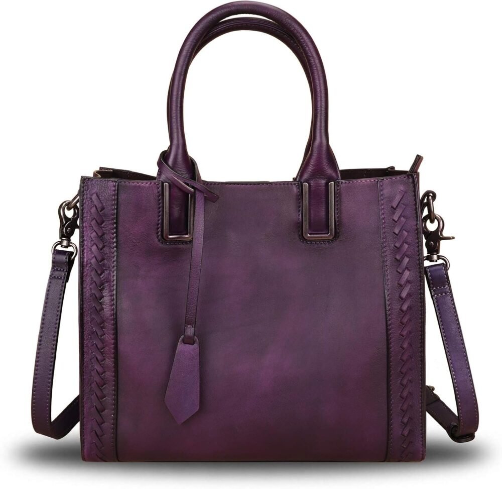 حقيبة ساتشيل جلدية حقيقية للنساء - حقيبة كتف يدوية عتيقة - حقيبة توت مصنوعة من جلد البقر