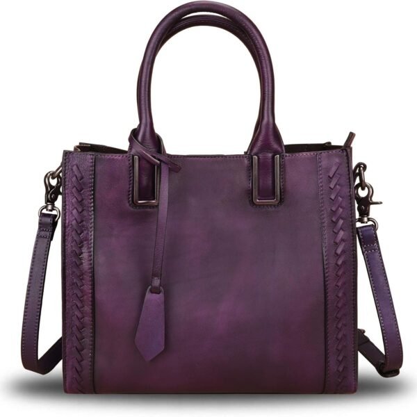 حقيبة ساتشيل جلدية حقيقية للنساء - حقيبة كتف يدوية عتيقة - حقيبة توت مصنوعة من جلد البقر