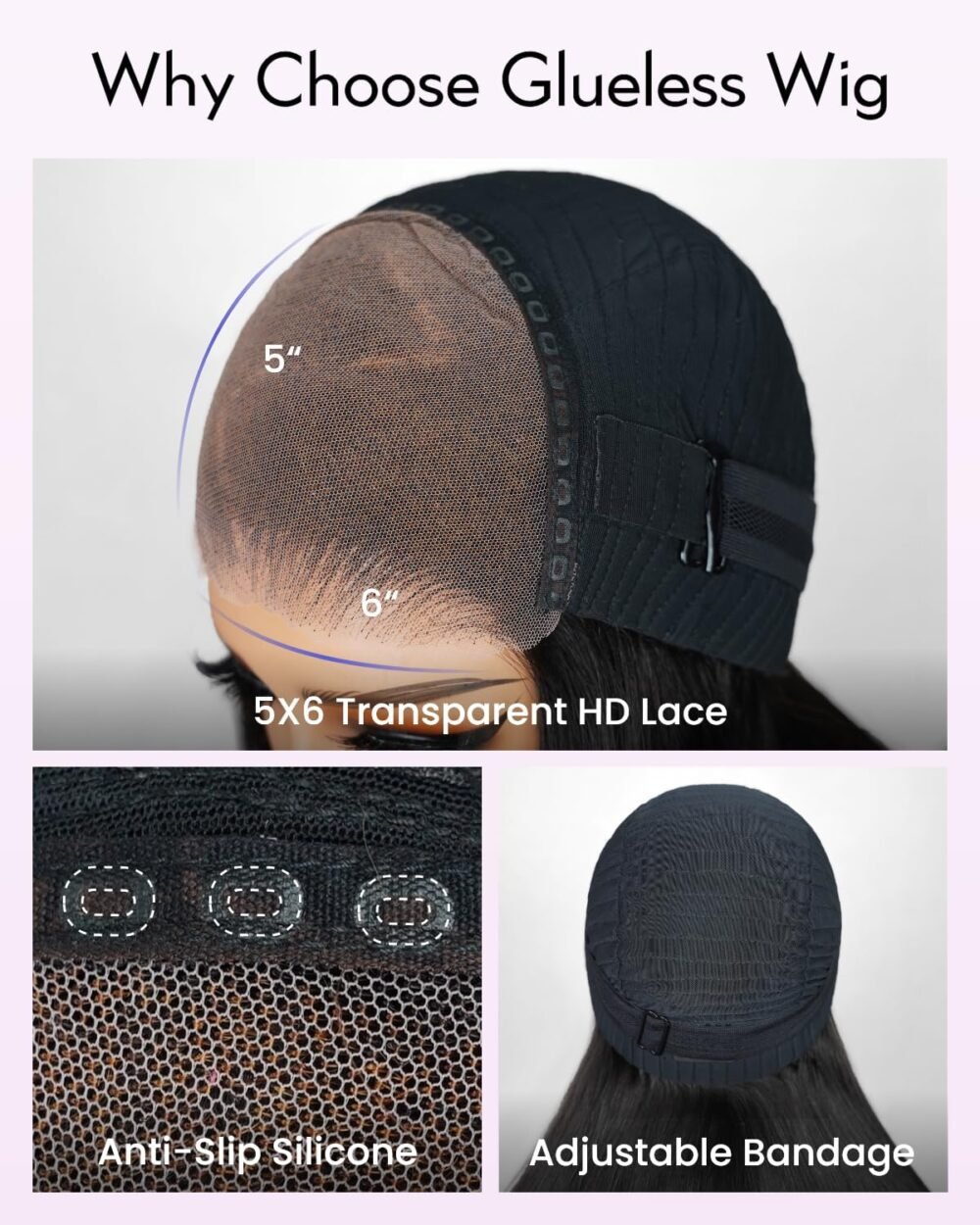 باروكة دانتيل أمامي 6X5 من شعر طبيعي 20 بوصة، موجة الجسم الفضفاضة، كثافة 230% - الصورة 5