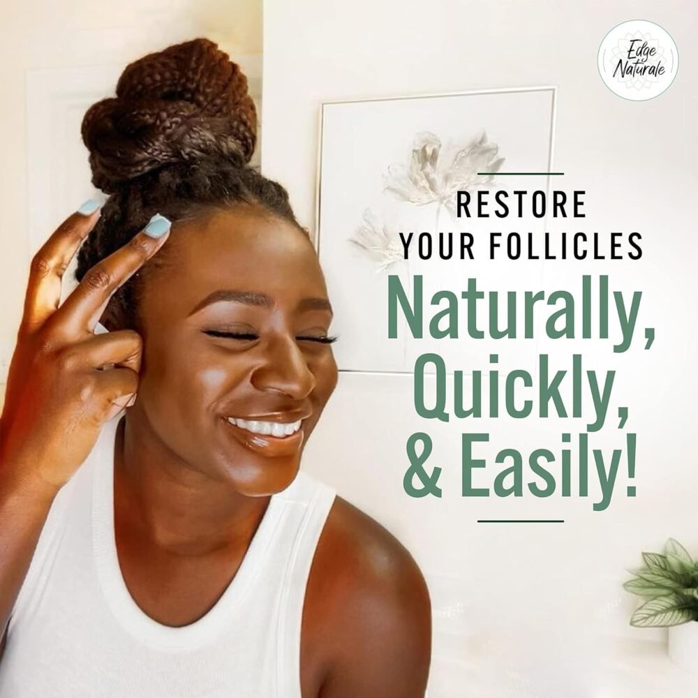 Edge Naturale - مكمل تعزيز نمو الشعر للأطراف - يعالج وينمّي حواف الشعر لجميع أنواع الشعر (4 أوقية) - صنع في الولايات المتحدة - الصورة 5