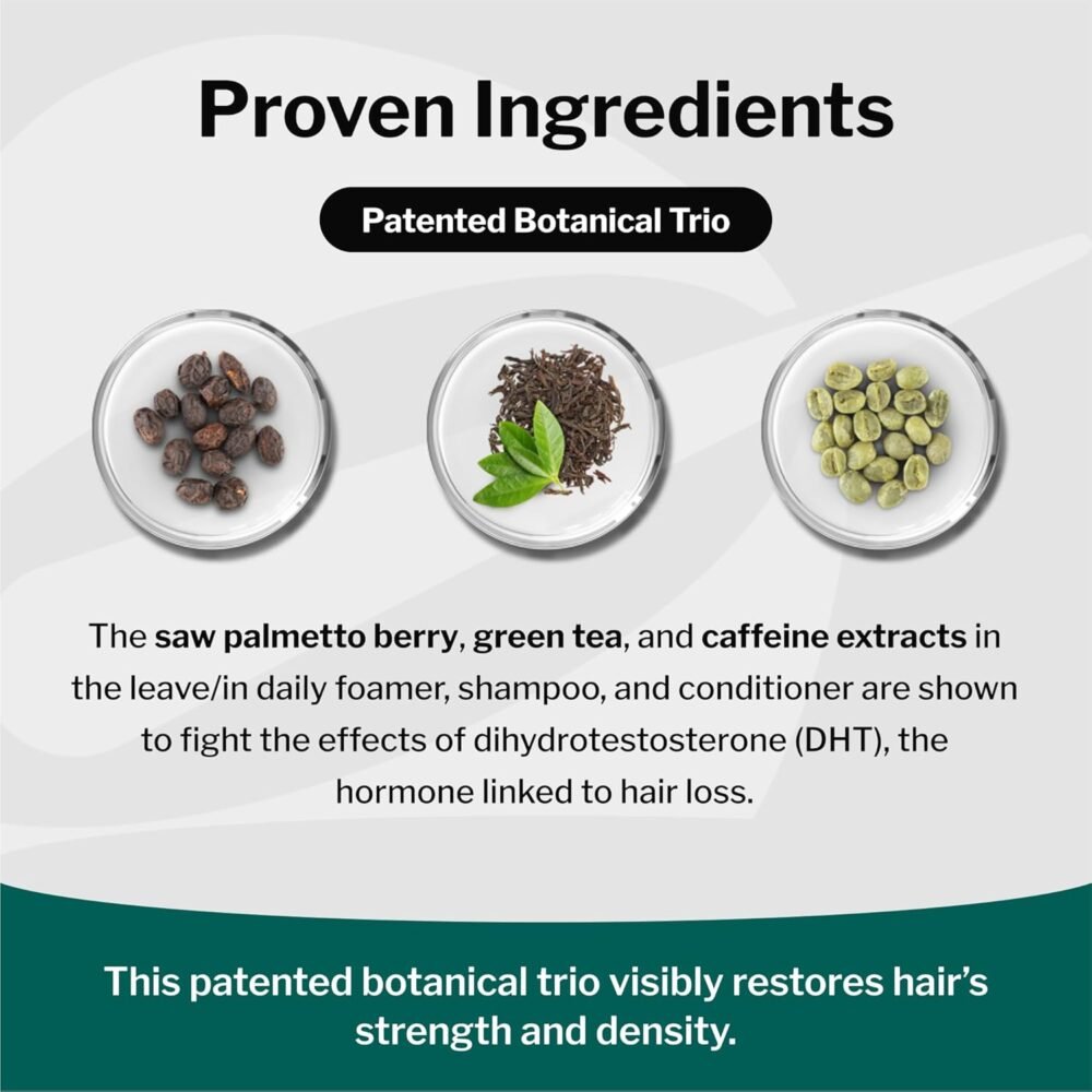 مجموعة Shapiro MD للعناية بالشعر الطبيعي للحصول على شعر أكثر كثافة وكثافة وصحة - شامبو وبلسم وفوم يومي (إمداد شهري) - الصورة 4