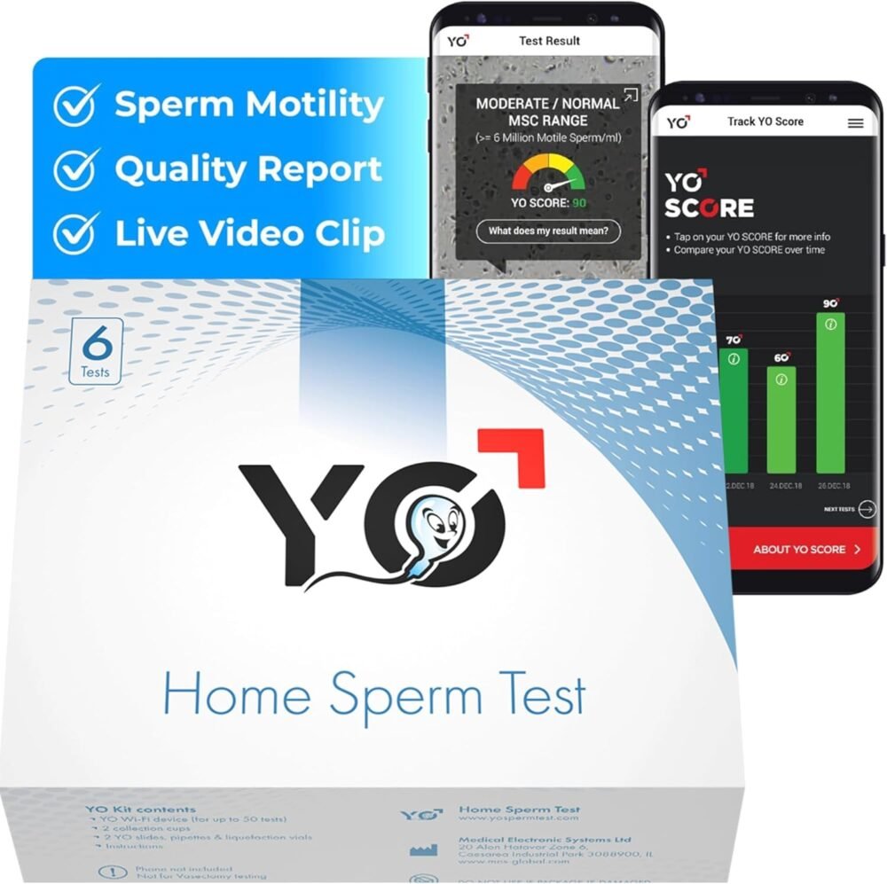 YO Home Sperm Test | اختبار خصوبة منزلي للرجال | تحقق من تركيز الحيوانات المنوية المتحركة بدقة 97% | نتائج سريعة باستخدام هاتفك الذكي | يتضمن 6 اختبارات | خاص، مريح، وسهل الاستخدام