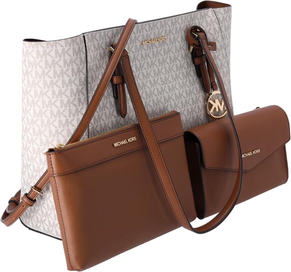 حقيبة "مايكل كورس" "شارلوت" الكبيرة 3 في 1 كروس بودي جلدية - الصورة 3