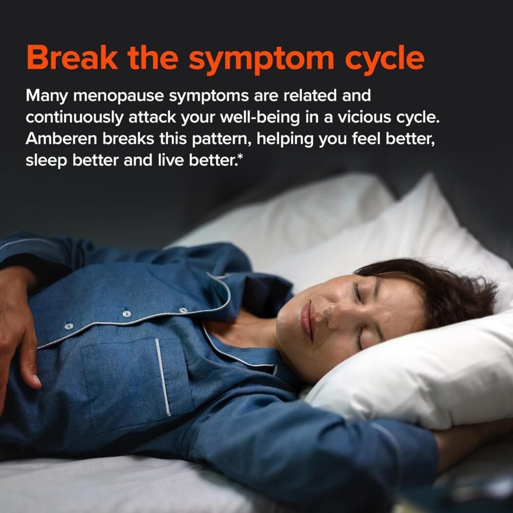 ⁦أمبرين: علاج آمن متعدد الأعراض لانقطاع الطمث | ثبت سريريًا تخفيف 12 عرضًا من أعراض انقطاع الطمث: الهبات الساخنة، التعرق الليلي، تقلبات المزاج، انخفاض الطاقة والمزيد | إمداد لمدة 3 أشهر⁩ - الصورة ⁦4⁩