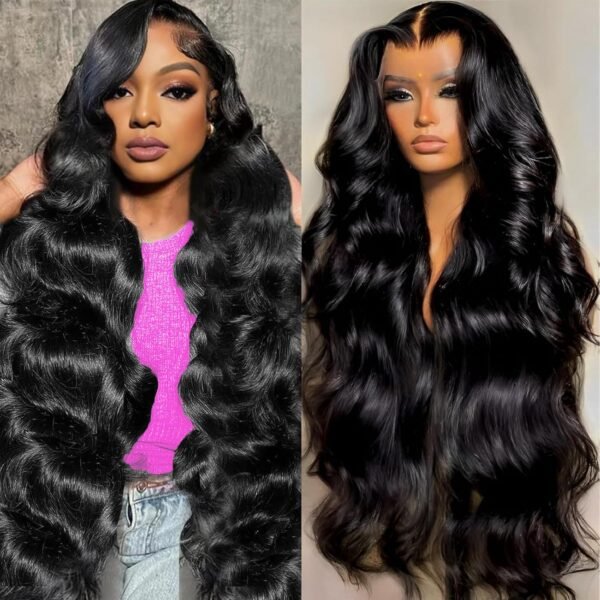 باروكة شعر بشري 30 بوصة، 13x6 Body Wave مع غلق HD Lace Front