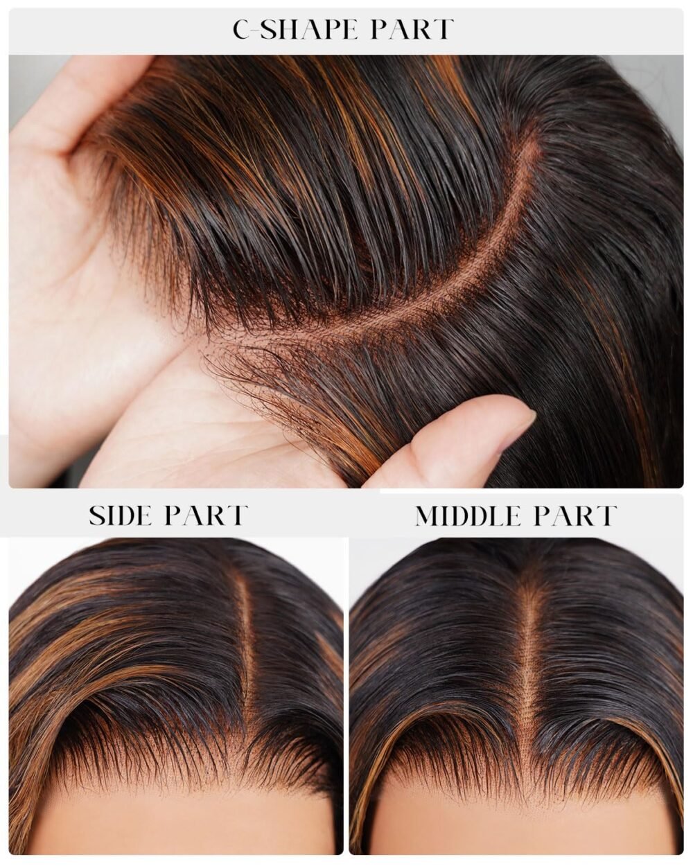 شعر مستعار 5x6 جاهز للاستخدام بدون لاصق – شعر بشري 1B/30 هايلايت، كثافة 210% مع دانتيل جاهز، تجعيد الجسم 24 إنش – شعر مستعار بشري للنساء - الصورة 5