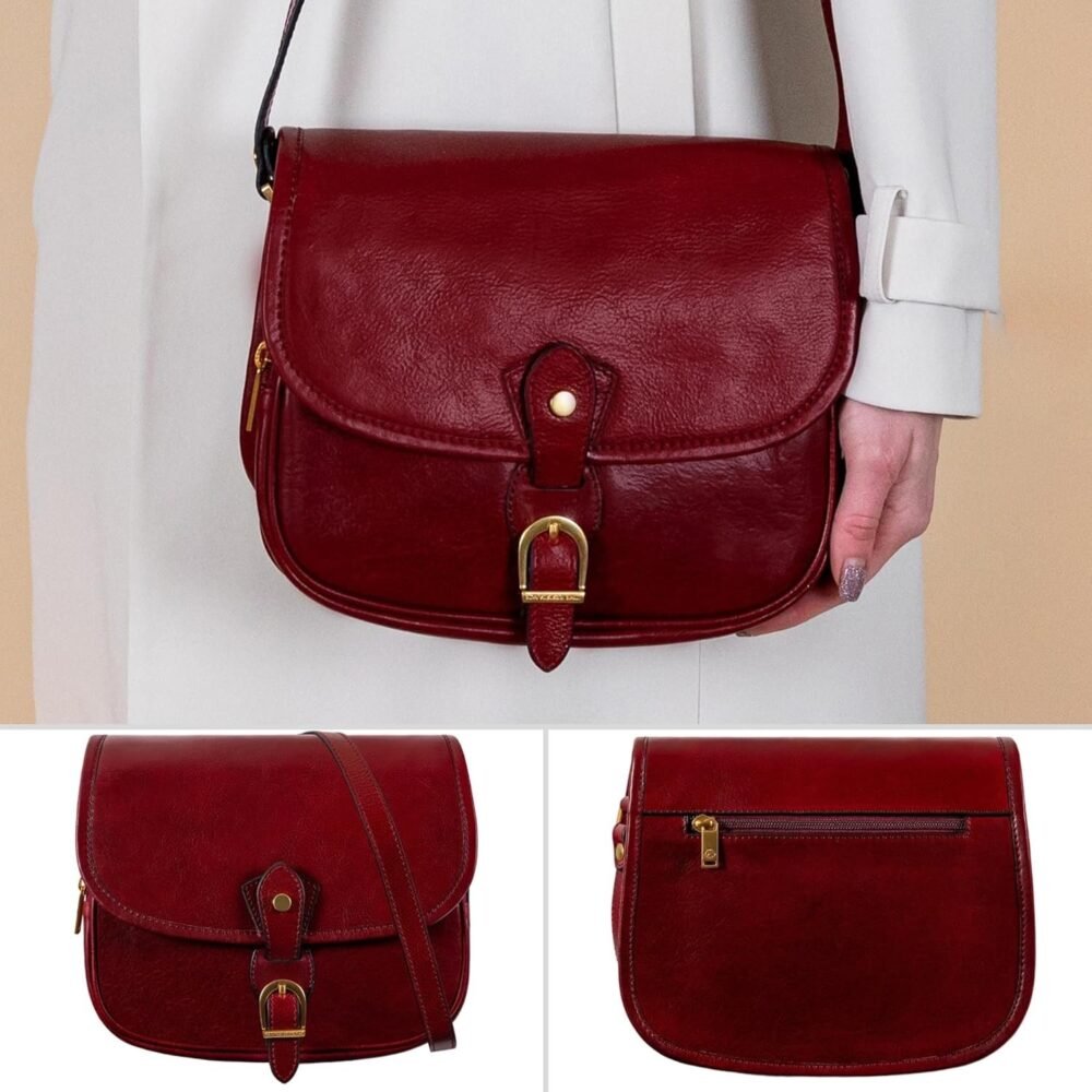 حقيبة "تايم ريسستنس" الجلدية المتعددة الاستخدامات للنساء - حقيبة كروس بودي، حقيبة يد، حقيبة كتف، حقيبة ميسنجر - الصورة 4