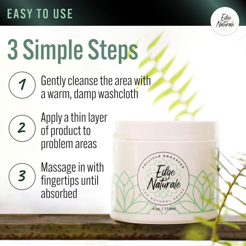 Edge Naturale - مكمل تعزيز نمو الشعر للأطراف - يعالج وينمّي حواف الشعر لجميع أنواع الشعر (4 أوقية) - صنع في الولايات المتحدة - الصورة 6