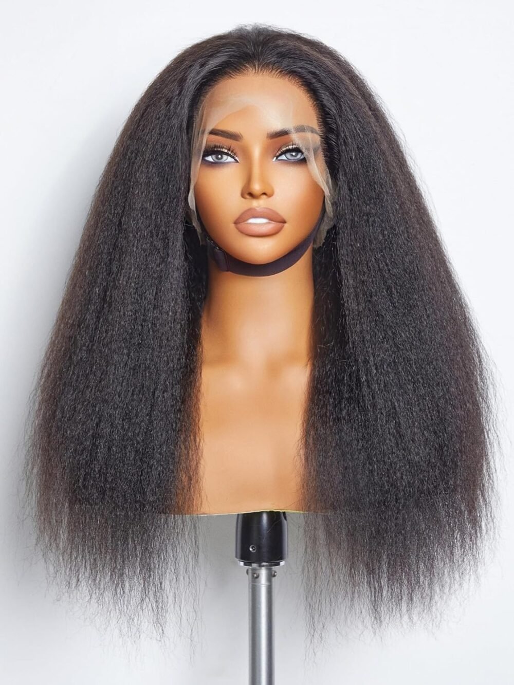 باروكة شعر بشري 22 بوصة مختلط بني وأسود، 5x5، بدون غراء، تجعيد مائي، كثافة 180%، شعر بشري فاخر - الصورة 6