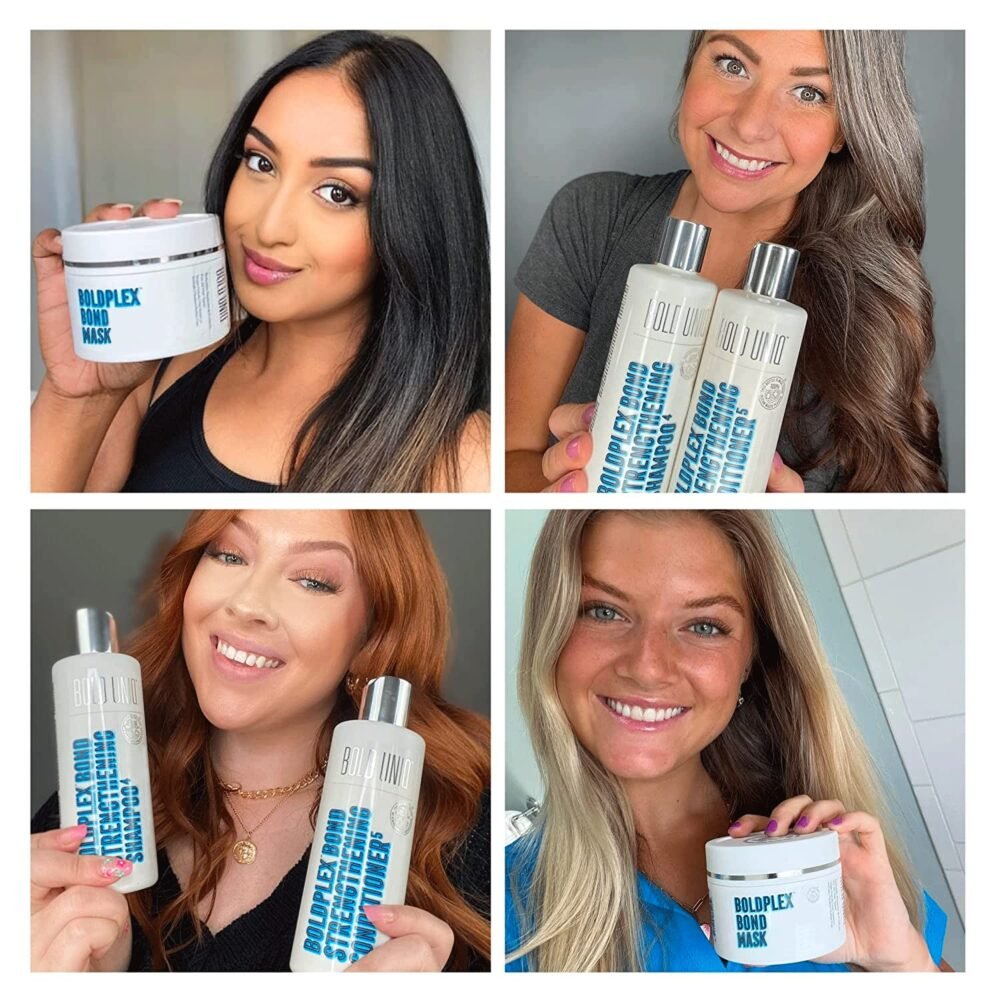 ⁦Boldplex 3, 4 & 5 Bond Restore Treatment, Shampoo & Conditioner Trio Gift Set - مجموعة هدية للعلاج وتقوية الشعر - تركيبة مرطبة بالبروتين، تقوي الشعر الجاف والتالف، تصلح التكسر والأطراف المتقصفة. خالي من القسوة ومنتجات نباتية.⁩ - الصورة ⁦3⁩