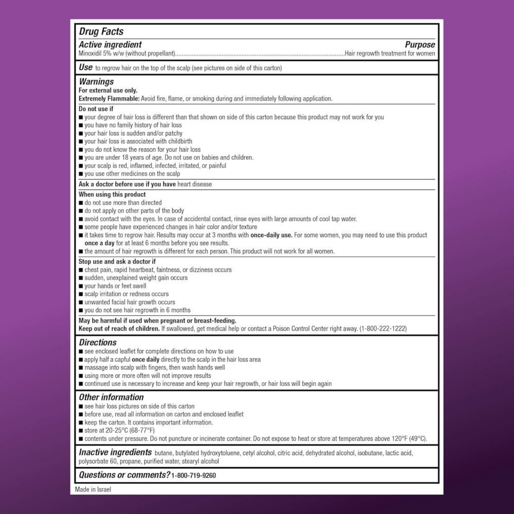 علاج نمو الشعر للنساء من أمازون بيسيك كير - مينوكسيديل 5% رذاذ موضعي (رغوة) - 12 شهرًا من الاستخدام، بدون رائحة، 2.11 أونصة (عبوة 6) - الصورة 5