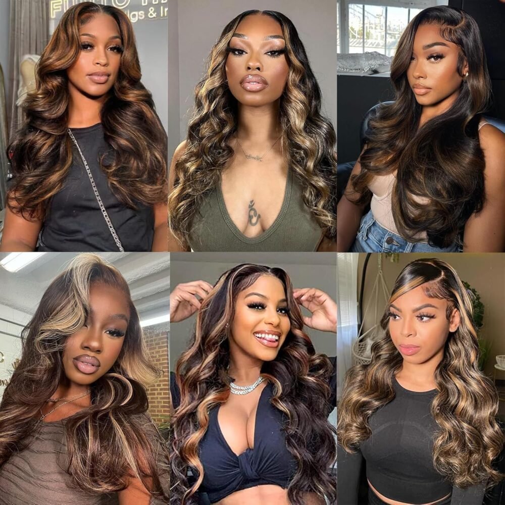 باروكة Ombre 30 بوصة من الشعر البشري - دانتيلا 13x6، لون 1B/30، مع تسريحة Body Wave وكثافة 200% - باروكة أمبر بني مع دانتيلا HD، بدون غراء - الصورة 6