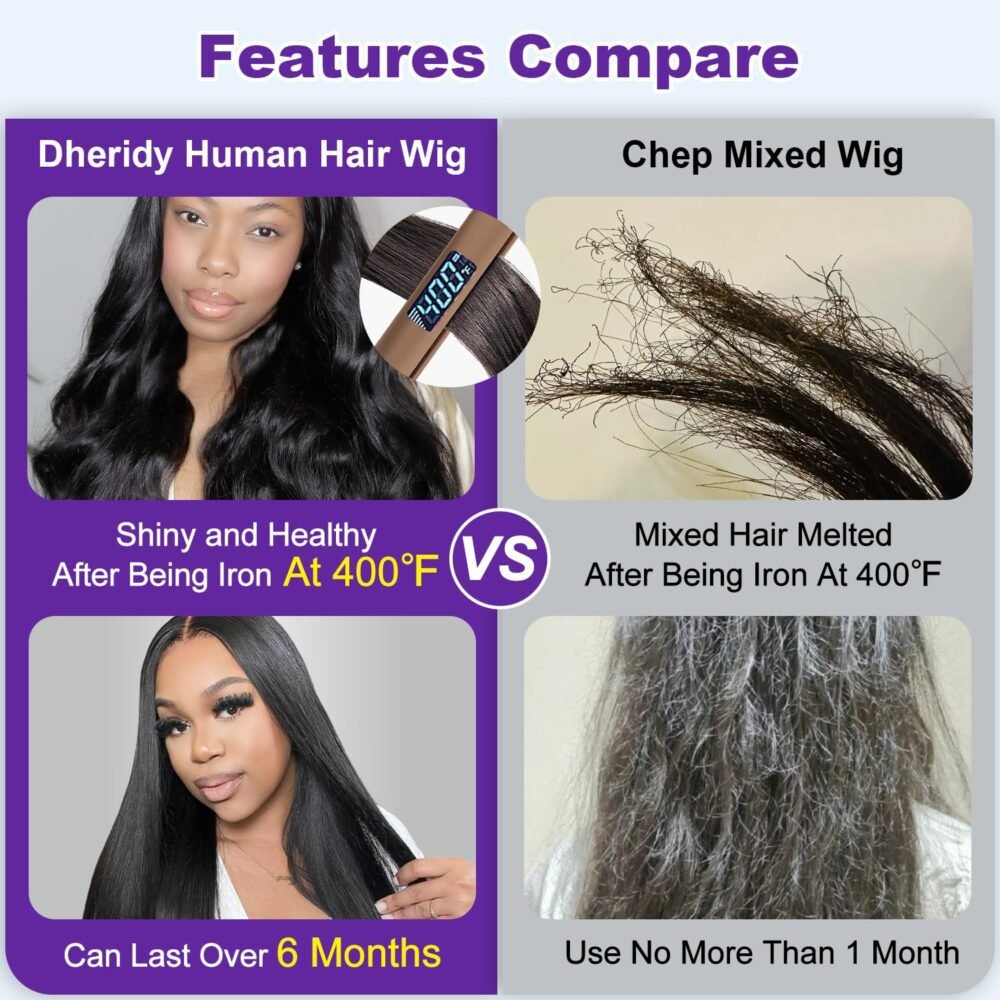 باروكة جاهزة للارتداء 6x4 Glueless 250% كثافة، شعر طبيعي، 26 بوصة – باروكة مستقيمة للنساء السود مع دانتيل HD - الصورة 5