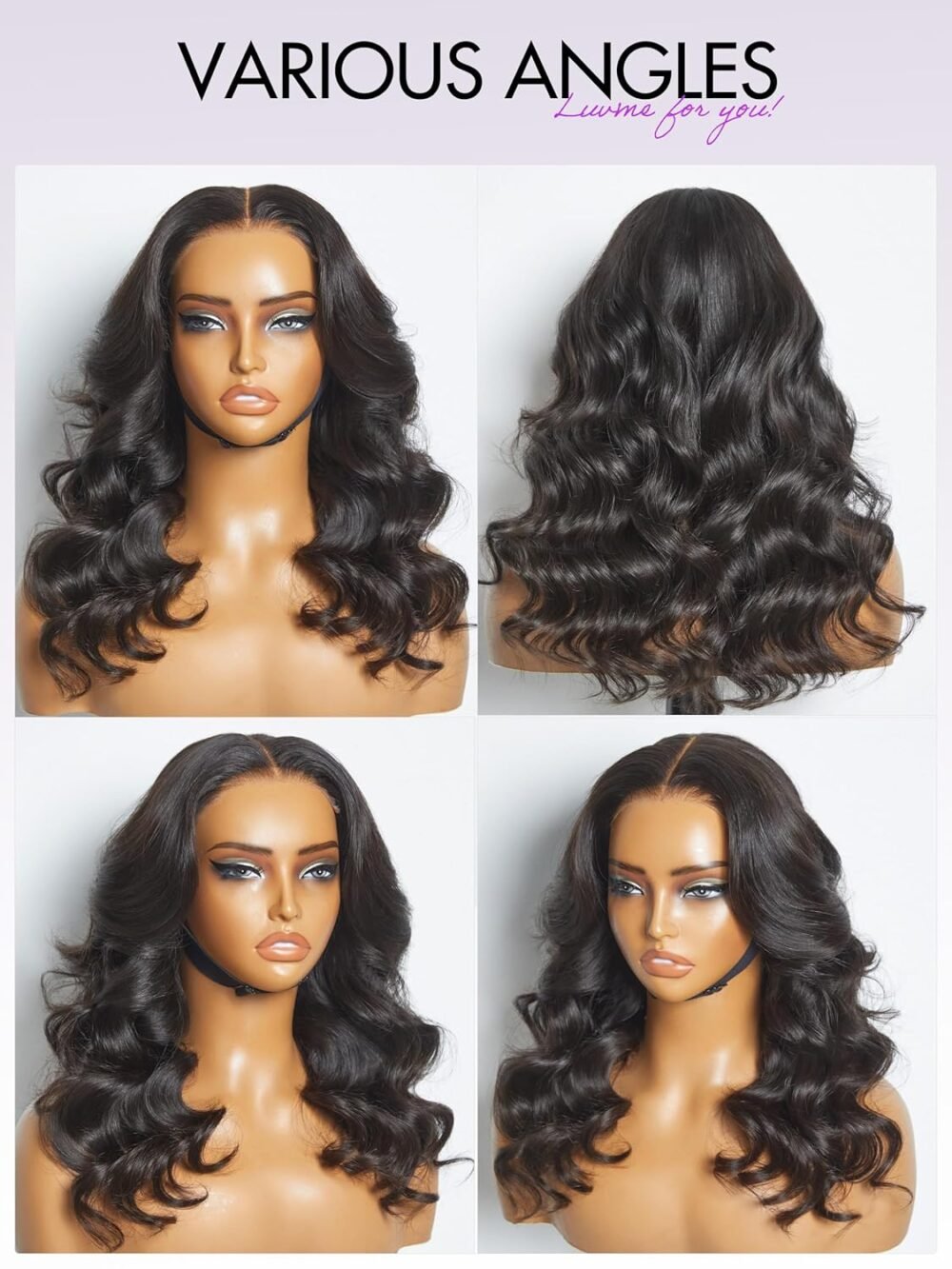 باروكة شعر بشري LUVME، 18 بوصة، 5x5 HD رباط إغلاق، بدون غراء، شعر بشري 180% كثافة، تموجات فضفاضة، مشذبة مسبقًا، جاهزة للارتداء - الصورة 5