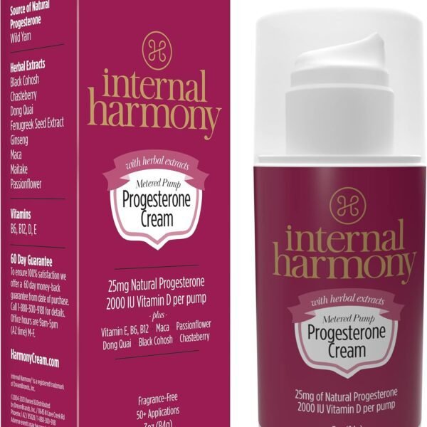 كريم البروجسترون الطبيعي | يحتوي على بروجسترون طبيعي مطابق بيولوجيًا مستخلص من نبات اليام البري مع كوهوش الأسود، الماكا، شاست بيري، جذور دونغ كواي، الجنسنغ الأمريكي ومستخلصات عشبية أخرى | 3 أوقيات