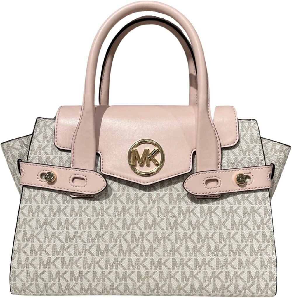 حقيبة "مايكل كورس" "كارمن" متوسطة الحجم بتصميم اللونين من الجلود - الصورة 5