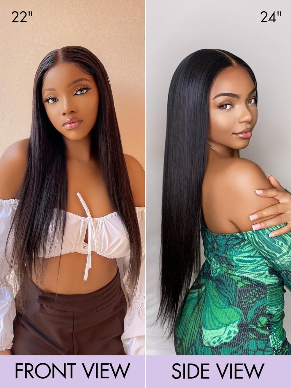 ⁦باروكة شعر بشري LUVME 18 بوصة، شعر مستقيم، غطاء أمامي HD، بدون غراء، مع عقد مبيضة مسبقًا⁩ - الصورة ⁦2⁩