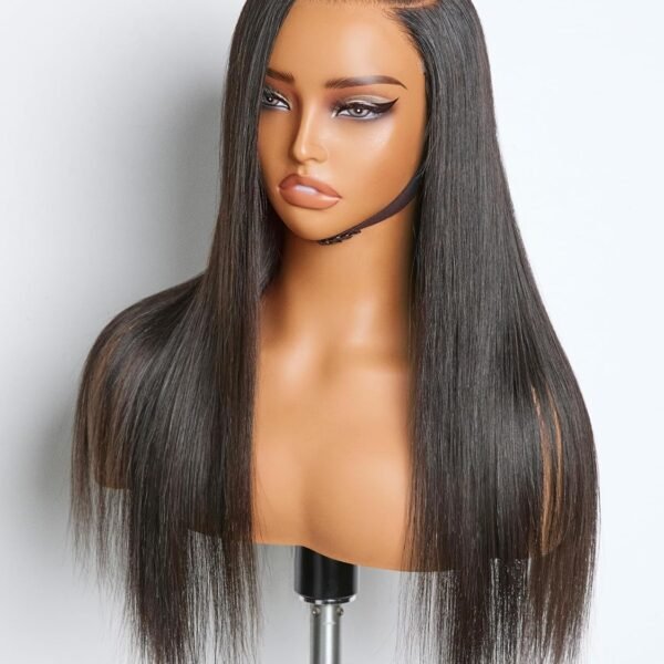 باروكة شعر بشري 18 بوصة، 7x6، كثافة 180%، باروكة شعر بشري مستقيمة، بدون غراء، جاهزة للاستخدام، لون طبيعي