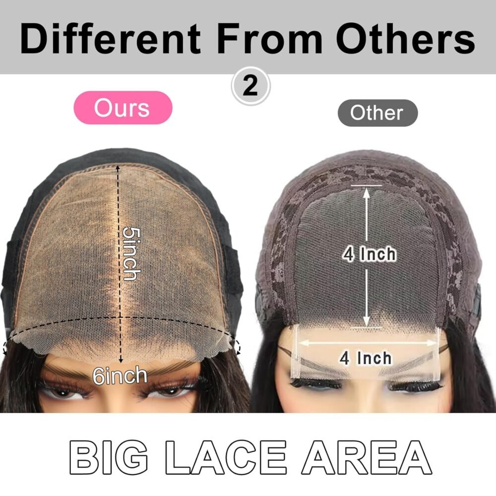 باروكة جاهزة للاستخدام من أرابيلا، 5x6، كثافة 210%، شعر بشري مع خصائص إزالة العقد، 24 بوصة، باروكة شعر بشري بويف منسدل، جاهزة للاستخدام مع قطع مسبق وتجهيزات فائقة. - الصورة 4