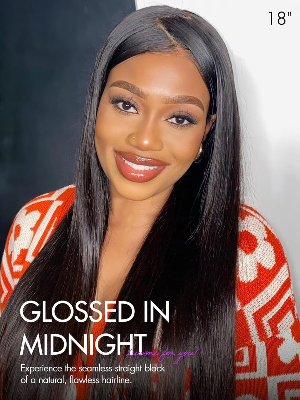 ⁦باروكة شعر بشري 18 بوصة، 7x6، كثافة 180%، باروكة شعر بشري مستقيمة، بدون غراء، جاهزة للاستخدام، لون طبيعي⁩ - الصورة ⁦2⁩