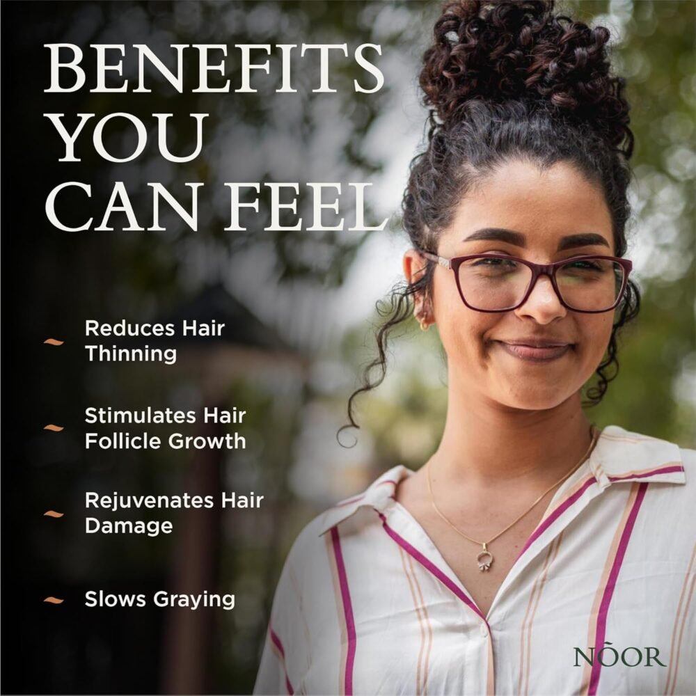 NOOR HAIR ببتيدات الكولاجين المهدرجة لعلاج الشعر المتطاير والتالف - كولاجين من النوع I, II, III, V, X للنساء، لمنع تساقط الشعر والترقق - الصورة 6