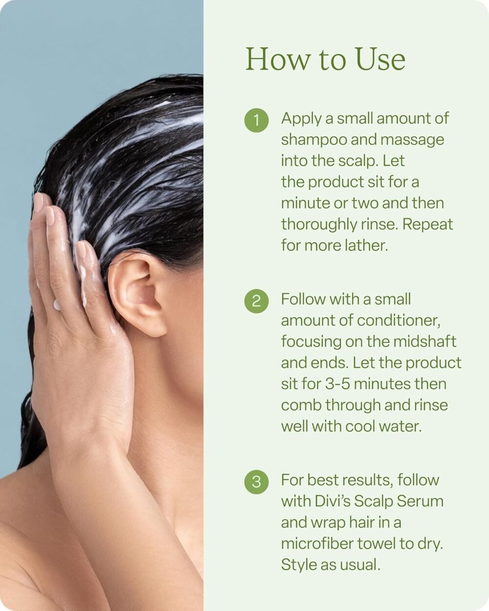 مجموعة شامبو وبلسم مضخم للشعر من Divi للرجال والنساء - عناية خفيفة للشعر الرقيق والمتساقط - تضيف الحجم والرفع والمرونة - تقوي وتغذي الشعر، 2 × 12 أونصة سائلة - الصورة 4