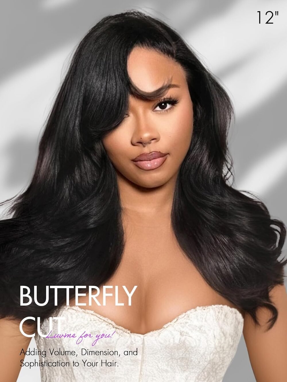 ⁦باروكة شعر بشري بوب بطول 14 بوصة مع قص طبقات، تم تصفيفها مسبقاً، غلق HD لاصق بدون غراء، مع غرة جانبية⁩ - الصورة ⁦2⁩