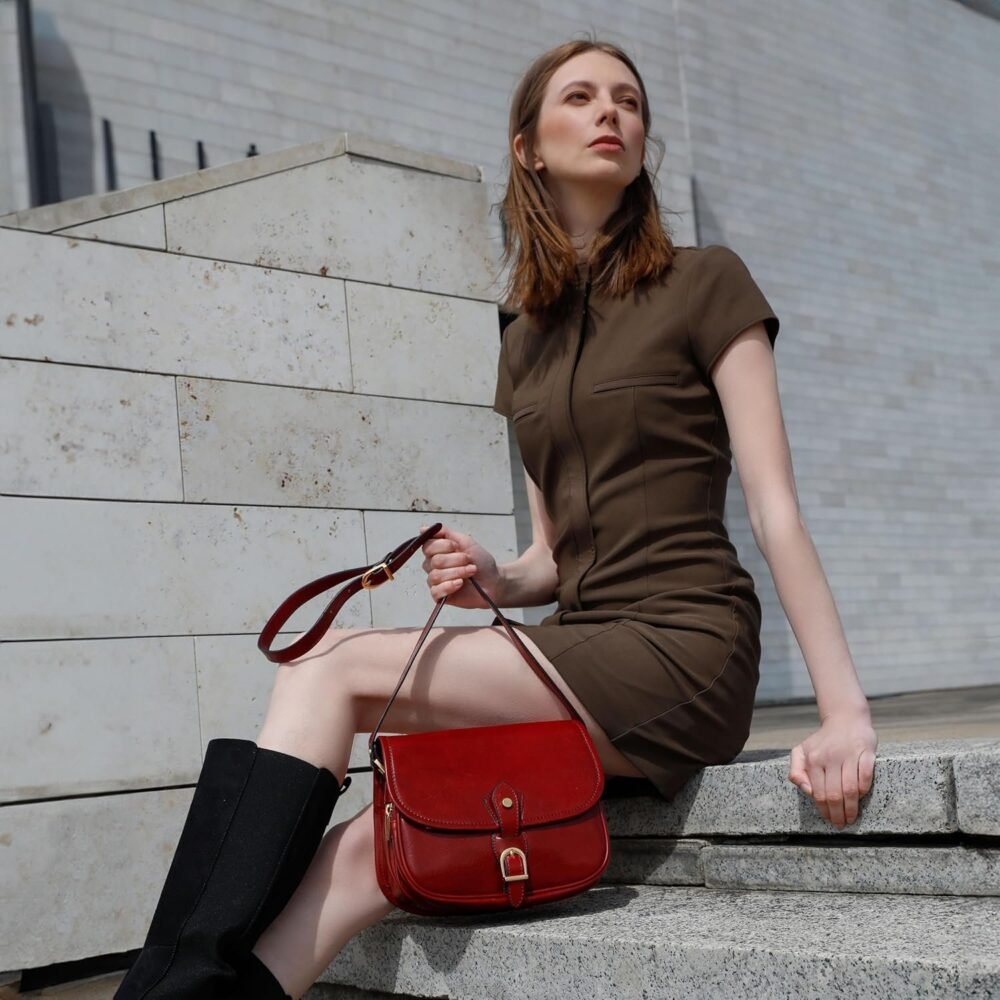 حقيبة "تايم ريسستنس" الجلدية المتعددة الاستخدامات للنساء - حقيبة كروس بودي، حقيبة يد، حقيبة كتف، حقيبة ميسنجر - الصورة 2