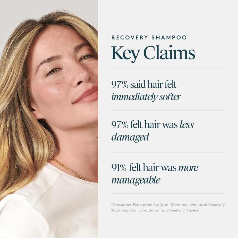 شامبو Virtue Recovery خالي من الكبريتات مع الكيراتين وزيت بذور باوباب للشعر التالف، آمن للشعر المصبوغ - الصورة 6