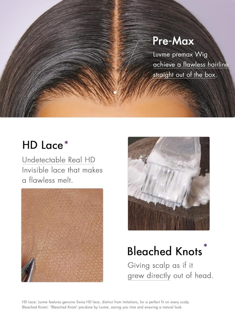 باروكة مستقيمة 5x5 دانتيل أمامي من شعر طبيعي بدون غراء - لون أسود طويل - الصورة 3