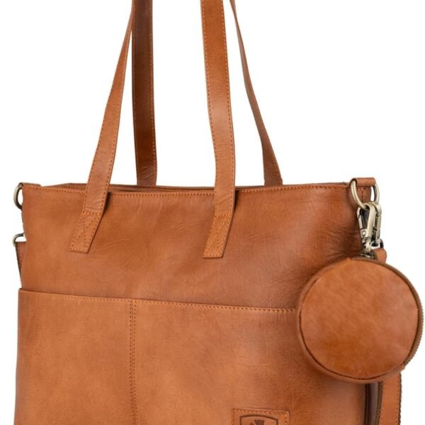 حقيبة "برلينر بAGS" الجلدية التقليدية جوليا - حقيبة توت كبيرة للنساء، حقيبة كمبيوتر، حقيبة عمل - بني