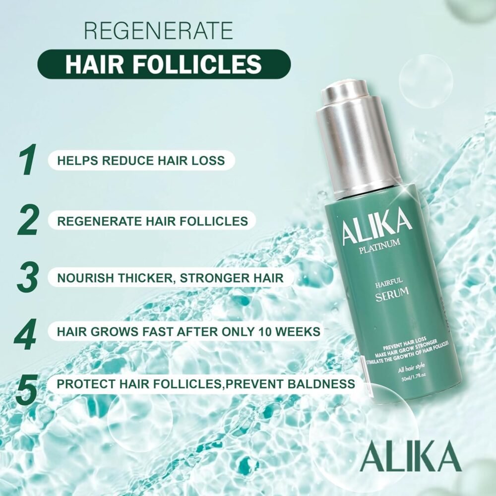 سيروم ALIKA 3 لنمو الشعر، سيروم لفروة الرأس لتحفيز نمو الشعر، علاج تساقط الشعر للنساء والرجال مناسب لفروة الرأس الجافة والدهنية والعادية (50 مل) - الصورة 6